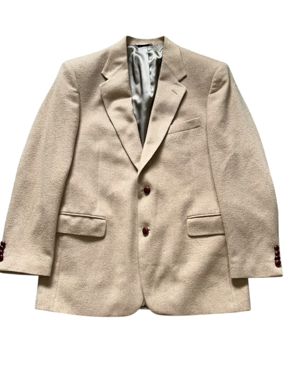 Vintage Evan Picone 100% Camel Hair Men 42L Blazer Coat Camel Tan Professor Prep
